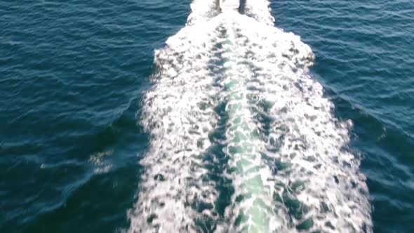 Aerial footage of water craft on the Puget Sound