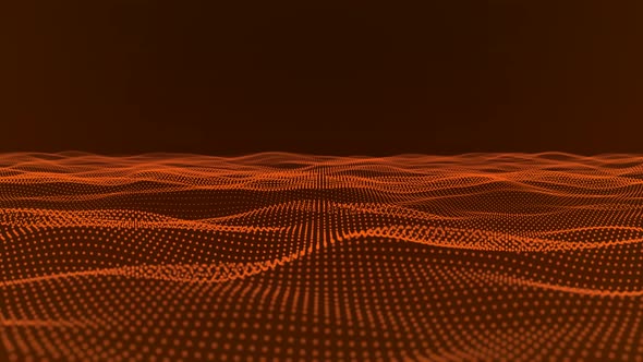 Abstract Brown Color Particle Wave Animation