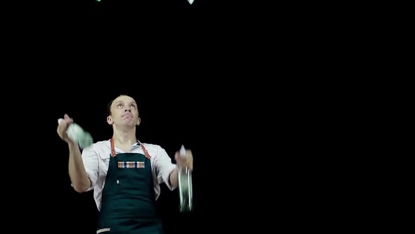 Bartender Juggling the Objects