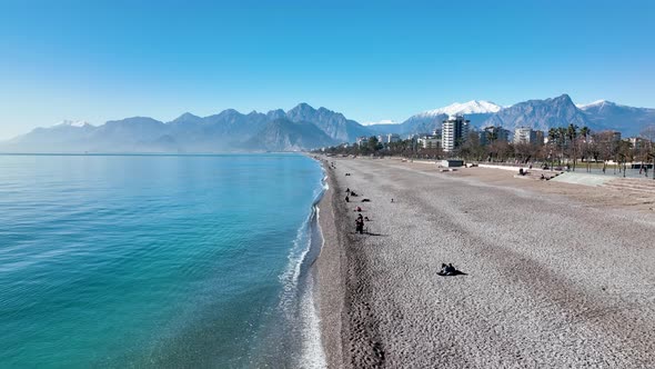 Central Beach Aerial View Turkey Antalya 4 K