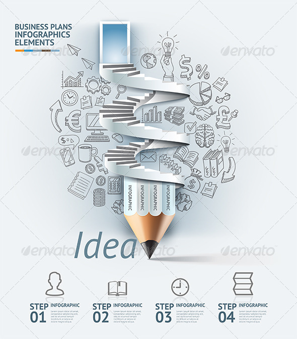 Business Pencil Infographic Idea Template