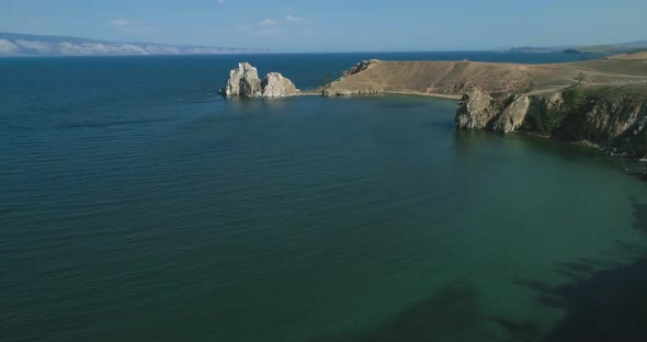 Olkhon Island Lake Baikal Tranquil Aerial View Famous tourist attraction 