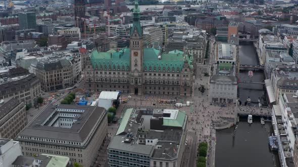 Aerial View of People Walking in City Centre