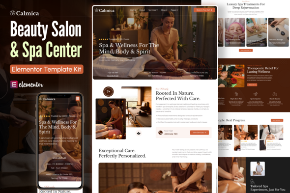 Calmica – Spa, Massage & Wellness Elementor Template Kit
