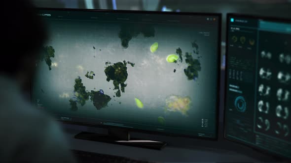 Microscopic examination of the infusoria slippers organisms for science research alt