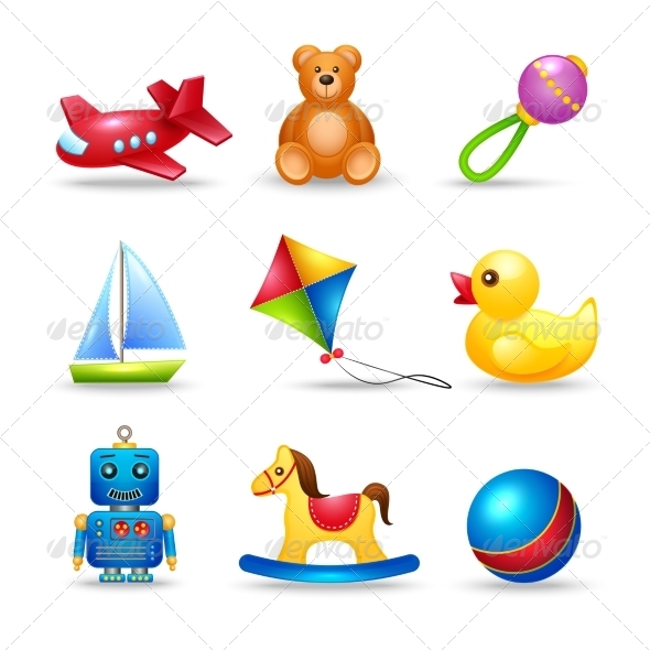 Baby Toys Icons Set
