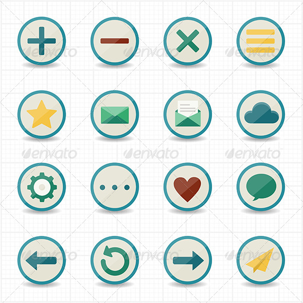 Internet Web Mobile Icons with White Background
