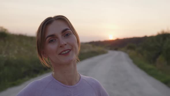 Close Up View of Girl's Face After Training