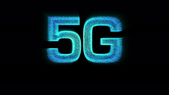 Futuristic Digital 5G Holographic Icon