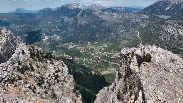 Mountain landscape high in the mountains aerial view 4 K