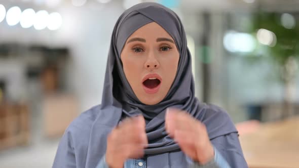 Disappointed Arab Woman Reacting to Loss