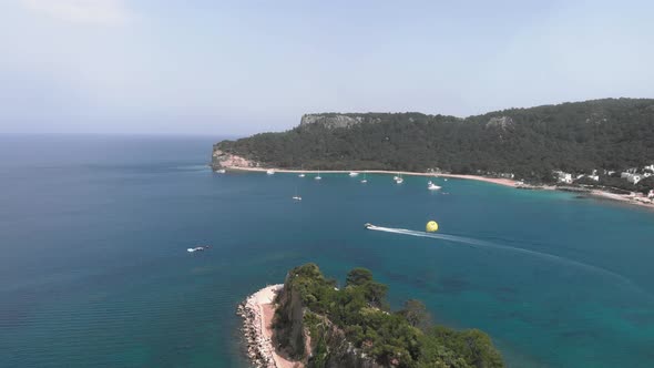 Parasailing in blue lagoon