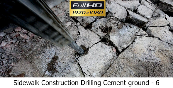 Sidewalk Construction Drilling Cement Ground