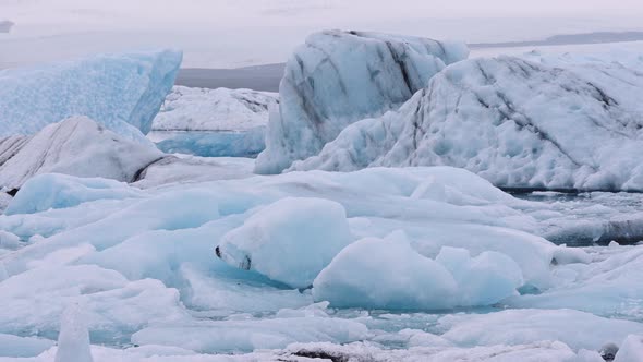 Ice on Diamond Beach Near Glacier Lagoon of Iceland