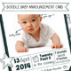 Doodle Baby Announcement Card - GraphicRiver Item for Sale