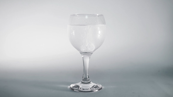 Effervescent Tablet In Wine Glass