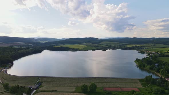 Aerial view of Teply vrch reservoir in Slovakia