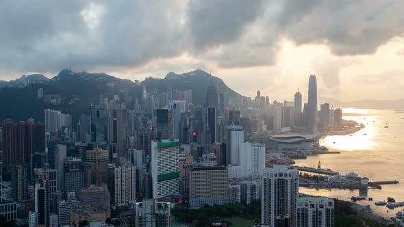 Cityscape Hong Kong Central and Western Districts at Water