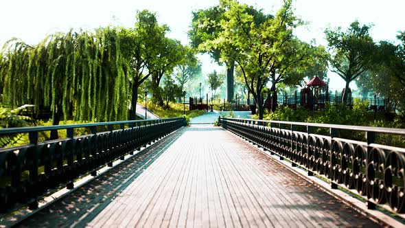 Empty Closed Park As Prevention From Coronavirus Covid19 Disease