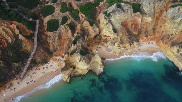 Flight Over Beautiful Mountains Near Ocean Shore