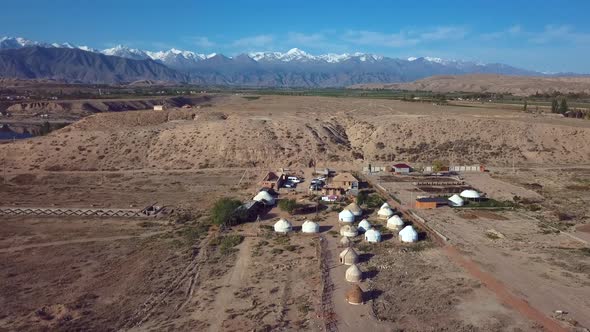 Yurts In Traditional Kyrgyz Style, Issyk Kul Lake