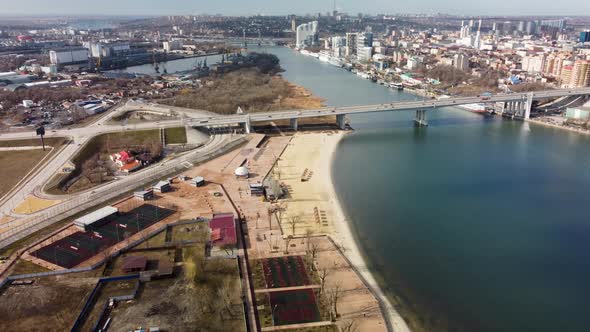 Big City By the River Aerial View