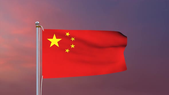 China Flag 4k
