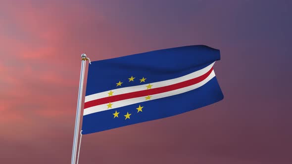 Flag Of Cape Verde Waving 4k