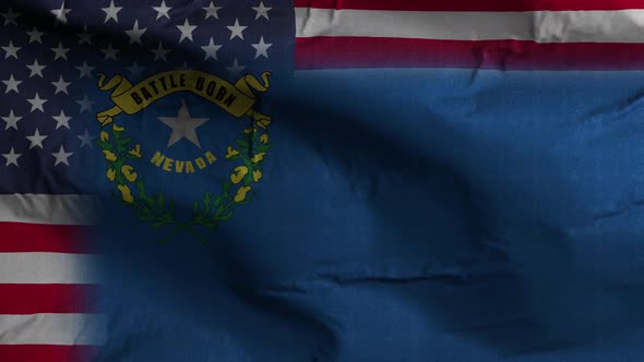 Nevada State Usa Mixed Flag 4K