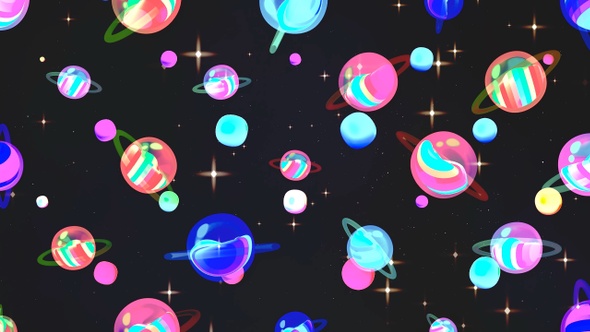 Rainbow Glass Planets Pattern