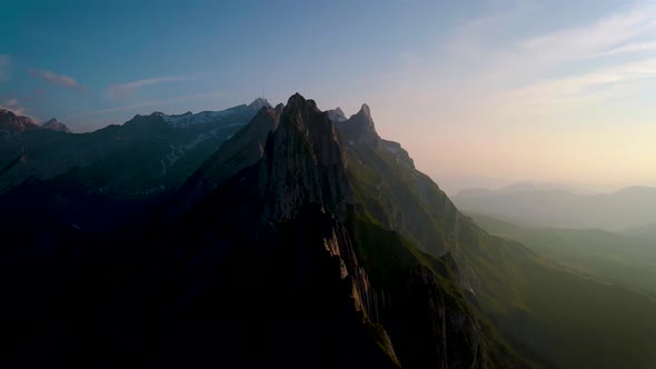 Schaefler Altenalptuerme Mountain Ridge Swiss Alpstein Alpine Appenzell Innerrhoden Switzerland a