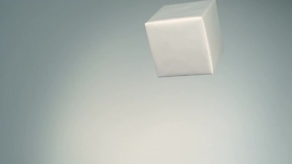 Slo-motion white box falling, Slow Motion