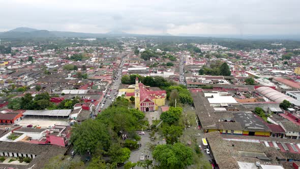 drone shot of main church at Coatepec Veracuz, Mexico
