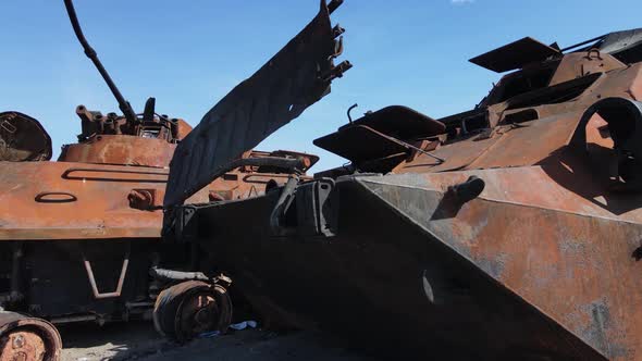 War in Ukraine  Destroyed Military Hardware in Bucha