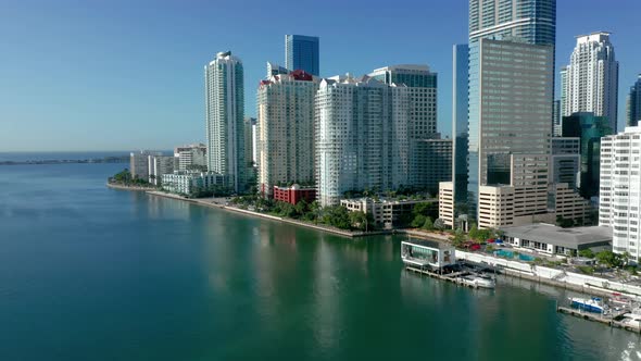 Aerial Shot of Miami Florida Skyline