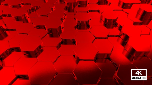 Shine Red Hexagon Seamless Looping Background