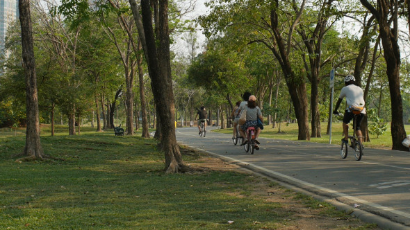 People Cycling In Park