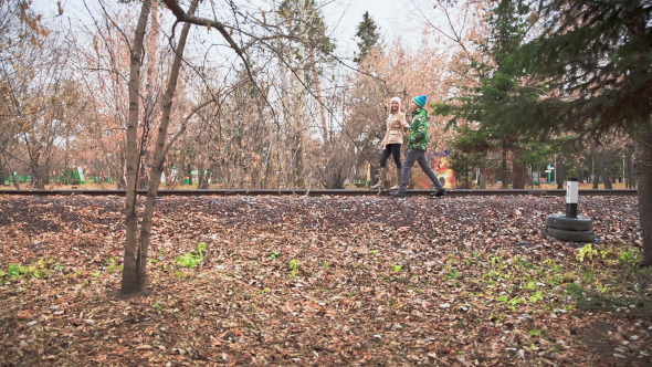 Walking in the Autumn Park 