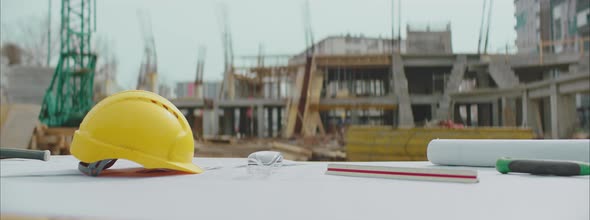 Architectural equipment at construction site