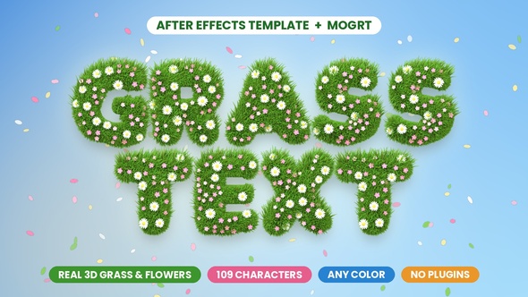 Realistic Grass Text Spring Title