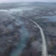 Aerial View of Mountain Road and a Cinematic Foggy Scenario River and Road - VideoHive Item for Sale