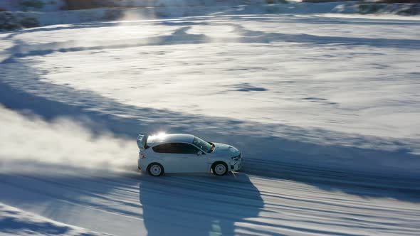 Ice Rally Racing in Winter