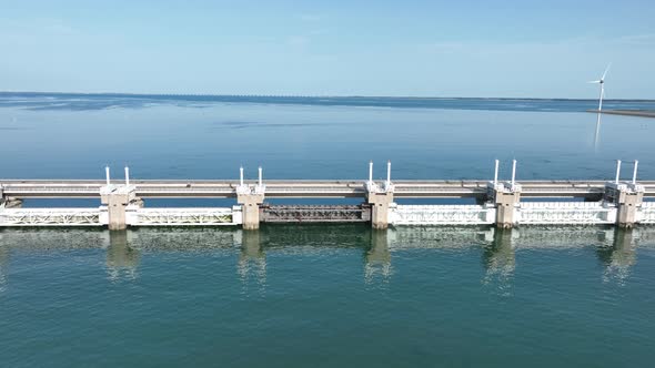 The Delta Works Water Flood Defense System in the Netherlands Protect Against High Water From the