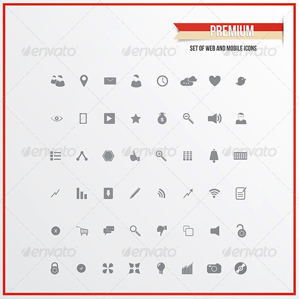 Set of Web and Mobile Icons for Business