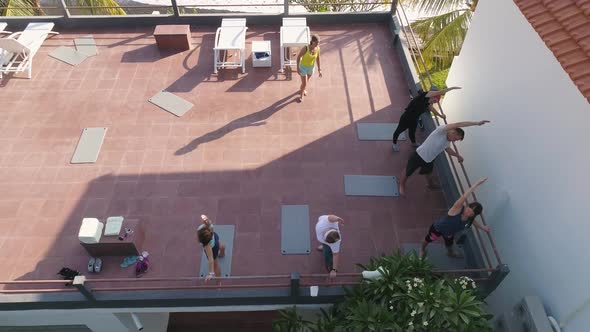 Rooftop Fitness at a Tropical Resort