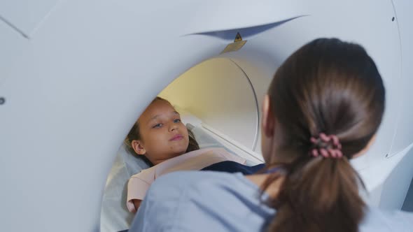 Little Girl in Tube for MRI