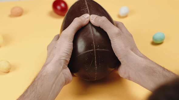 Opening Chocolate Easter Egg with Surprise