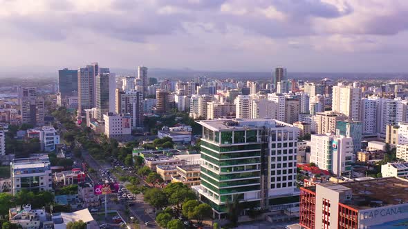 4k dron in city Santo Domingo