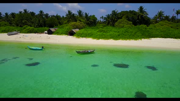 Aerial top view nature of beautiful sea view beach holiday by clear water with white sand background