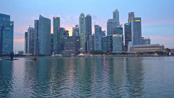 Time lapse of Building in Singapore city